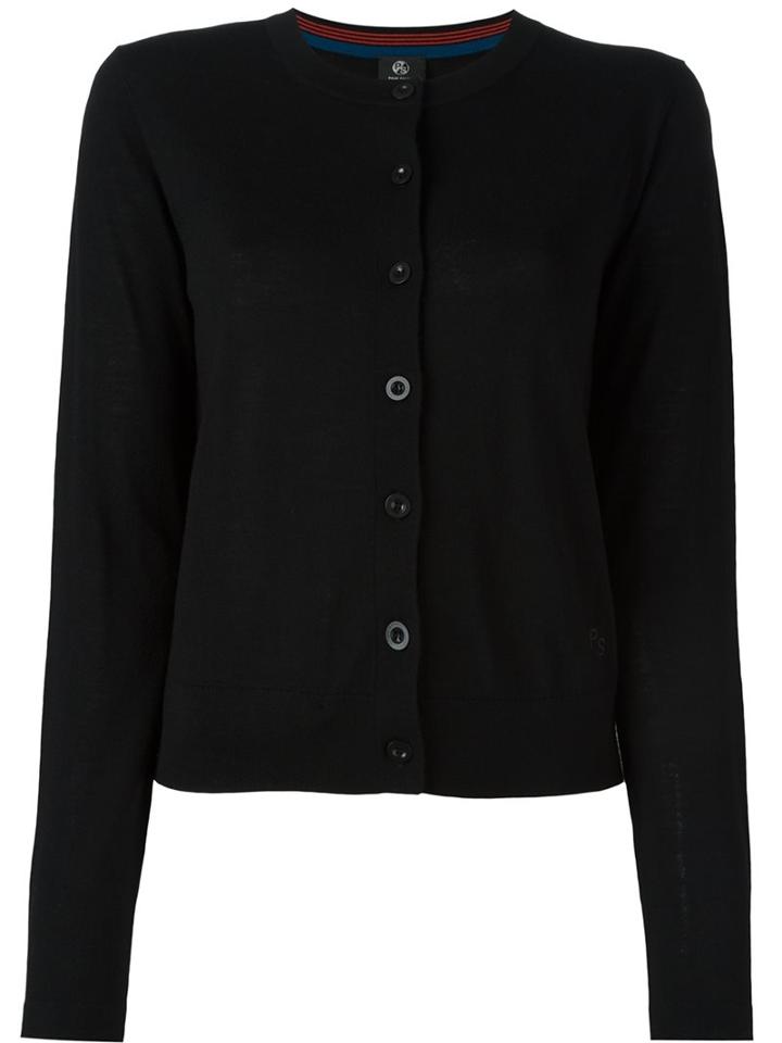 Ps By Paul Smith Button Down Cardigan, Women's, Size: Large, Black, Merino