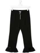 Gaelle Paris Kids Front Zip Ruffle Trousers - Black