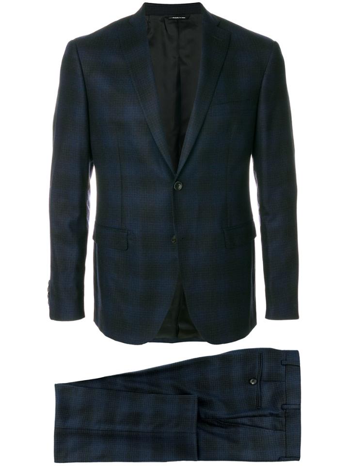 Claudio Tonello Checkered Stitch Two-piece Suit - Blue