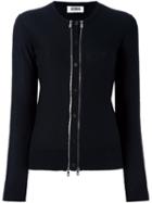 Sonia By Sonia Rykiel Zipper Detail Cardigan, Women's, Size: Large, Black, Cotton/wool