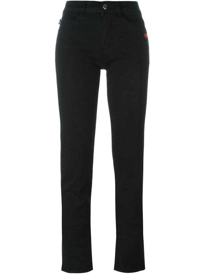 Love Moschino Slim Fit Jeans, Women's, Size: 30, Black, Cotton/polyester/spandex/elastane