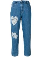 Love Moschino Heart Patch Straight Jeans - Blue