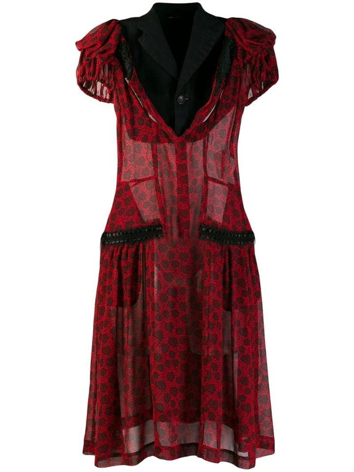 Comme Des Garçons Pre-owned Floral Flared Dress