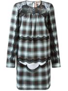 No21 Checked Lace Panel Dress