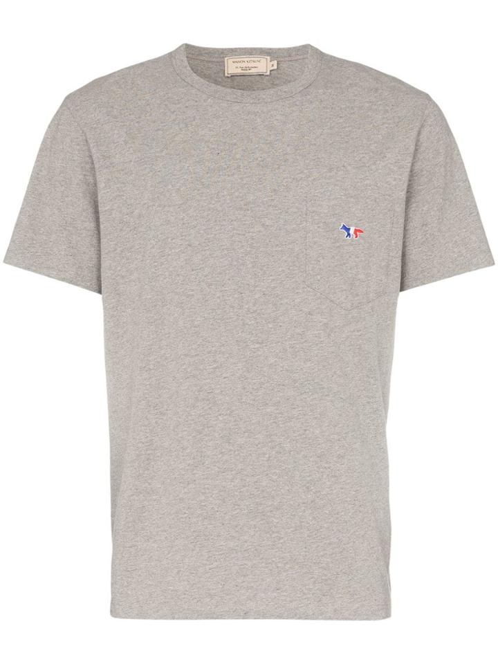 Maison Kitsuné Grey Short Sleeved Fox Pocket T-shirt