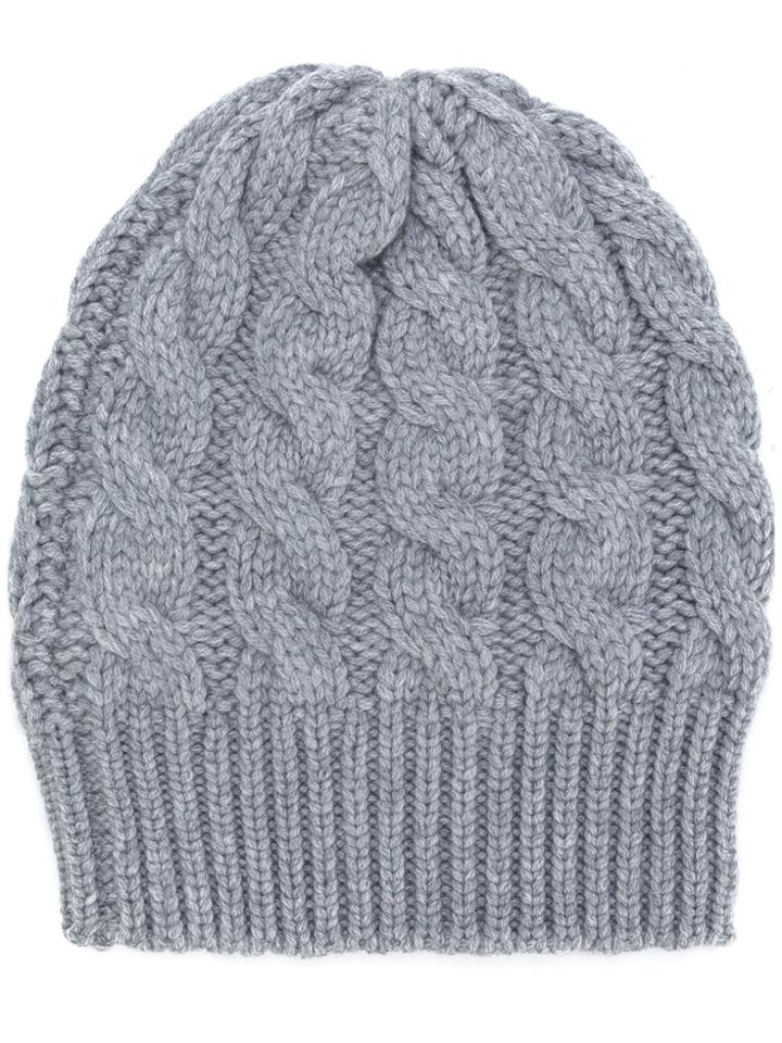 Antonia Zander Cable Knit Beanie - Grey