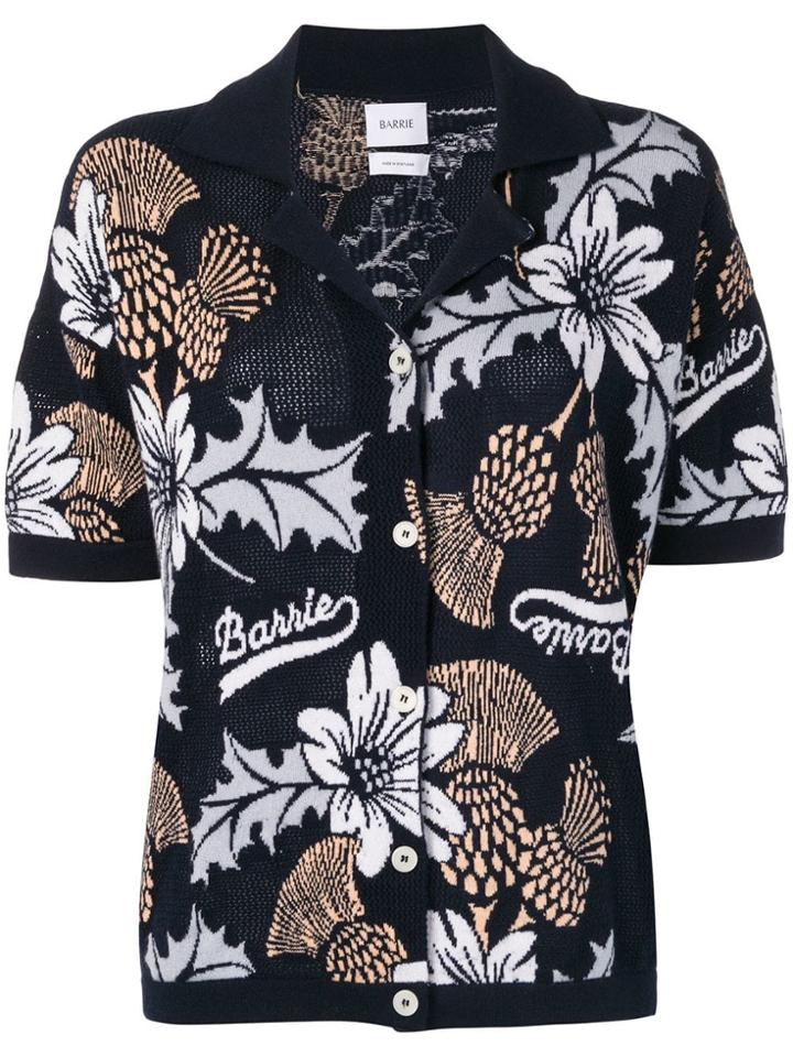Barrie Floral Short-sleeve Cardigan - Blue