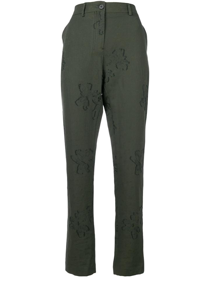 Damir Doma Embroidered Slim-fit Trousers - Green