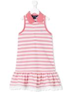 Ralph Lauren Kids - Striped Ruffled Dress - Kids - Cotton - 3 Yrs, White