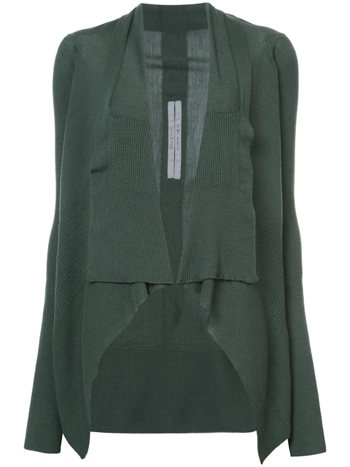 Rick Owens Shawl Lapel Cropped Cardigan - Green