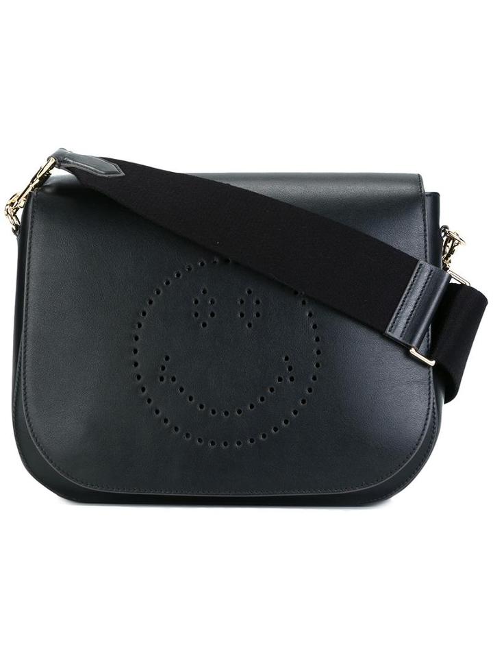 Anya Hindmarch - Smiley Crossbody Bag - Women - Leather - One Size, Women's, Black, Leather