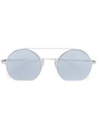 Fendi Eyewear Round Double Bridge Sunglasses - Metallic