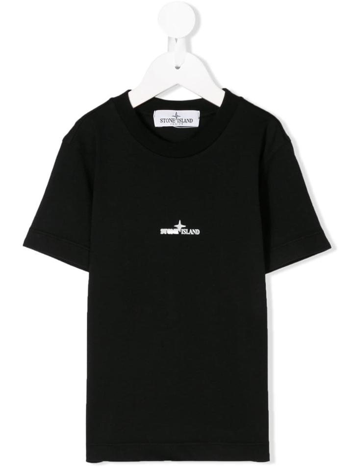 Stone Island Junior Logo Printed T-shirt - Black