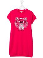 Kenzo Kids Print T-shirt Dress - Pink & Purple