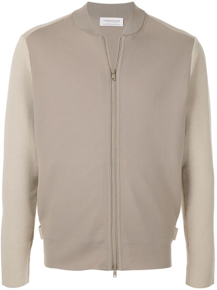 Tomorrowland Contrast Sleeve Bomber Jacket - Neutrals