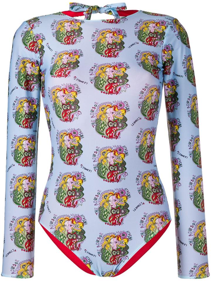 La Doublej Long-sleeve Bodysuit Top - Blue