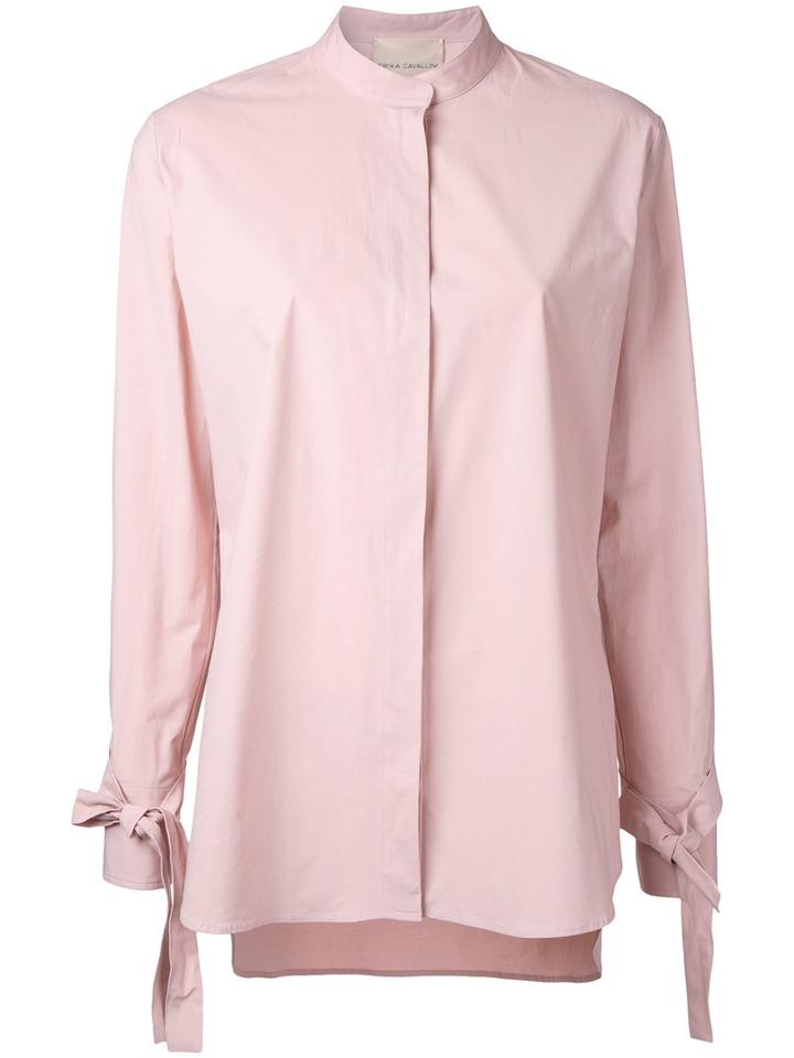 Erika Cavallini Laced Cuffs Shirt, Women's, Size: 48, Pink/purple, Cotton/spandex/elastane