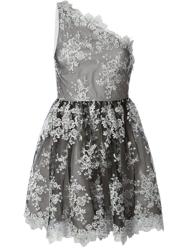 Alice+olivia One-shoulder Embroidered Dress