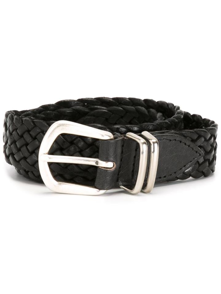 Eleventy Woven Belt, Men's, Size: 100, Black, Calf Leather