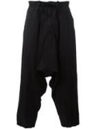 Yohji Yamamoto Drop-crotch Trousers, Men's, Size: 3, Black, Cotton/polyester/nylon