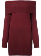 T By Alexander Wang Off-shoulder Knit Dress, Women's, Size: Small, Pink/purple, Cashmere/wool
