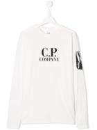 Cp Company Kids Teen Logo Printed Jersey Top - White