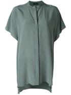 Roberto Collina Boxy Shirt, Size: Xs, Green, Silk