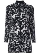 Belford Animal Print Buttoned Coat, Women's, Size: Large, Black, Cotton/spandex/elastane