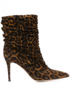 Gianvito Rossi Leopard Print Heeled Boots - Brown