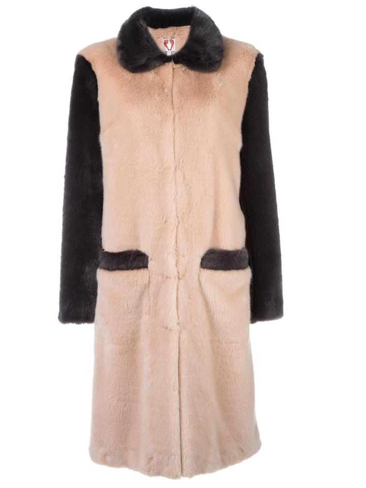 Shrimps Fur Effect Mid Coat, Women's, Size: 12, Pink/purple, Modacrylic/polyester/acetate/viscose
