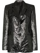 Helmut Lang Single-breasted Crinkled Blazer - Black