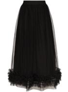 Molly Goddard Leonie Tulle Ruffle Hem Skirt - Black