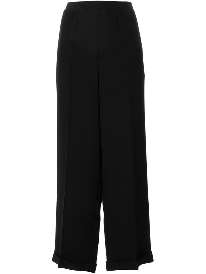 Valentino Wide Leg Trousers, Women's, Size: 40, Black, Silk