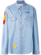Ava Adore Patched Denim Shirt - Blue