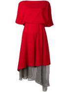 Chalayan Sheer Panel Dress - Red