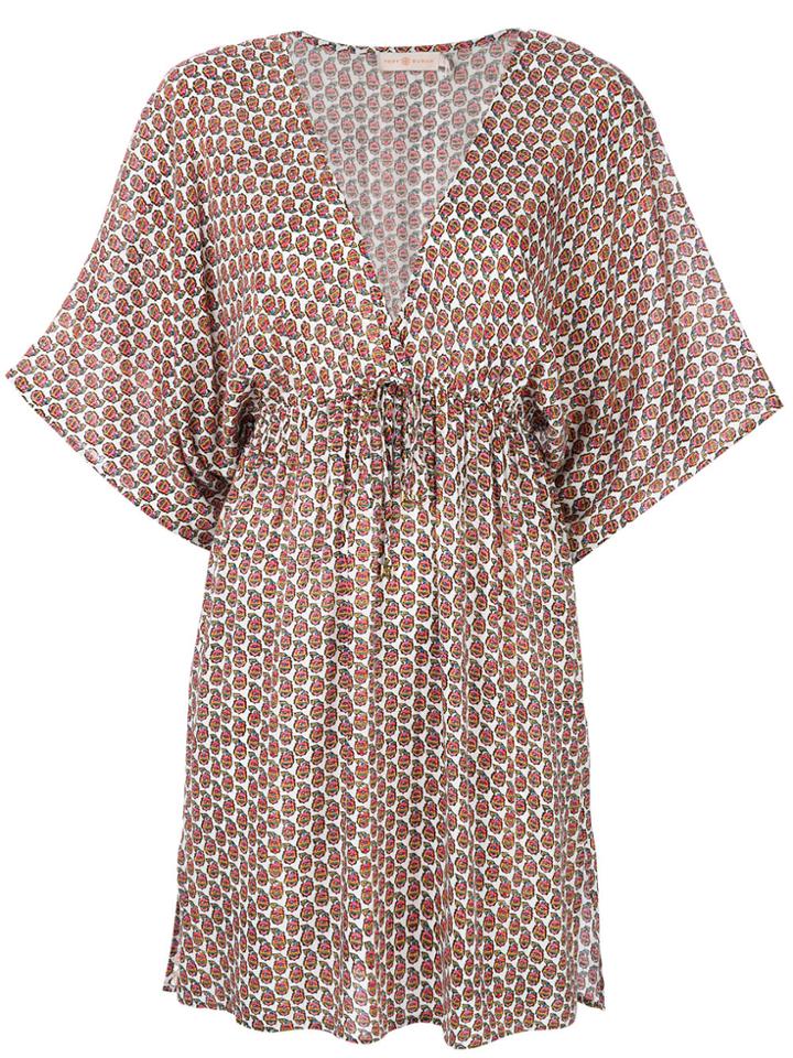 Tory Burch Floral Print V-neck Dress - White