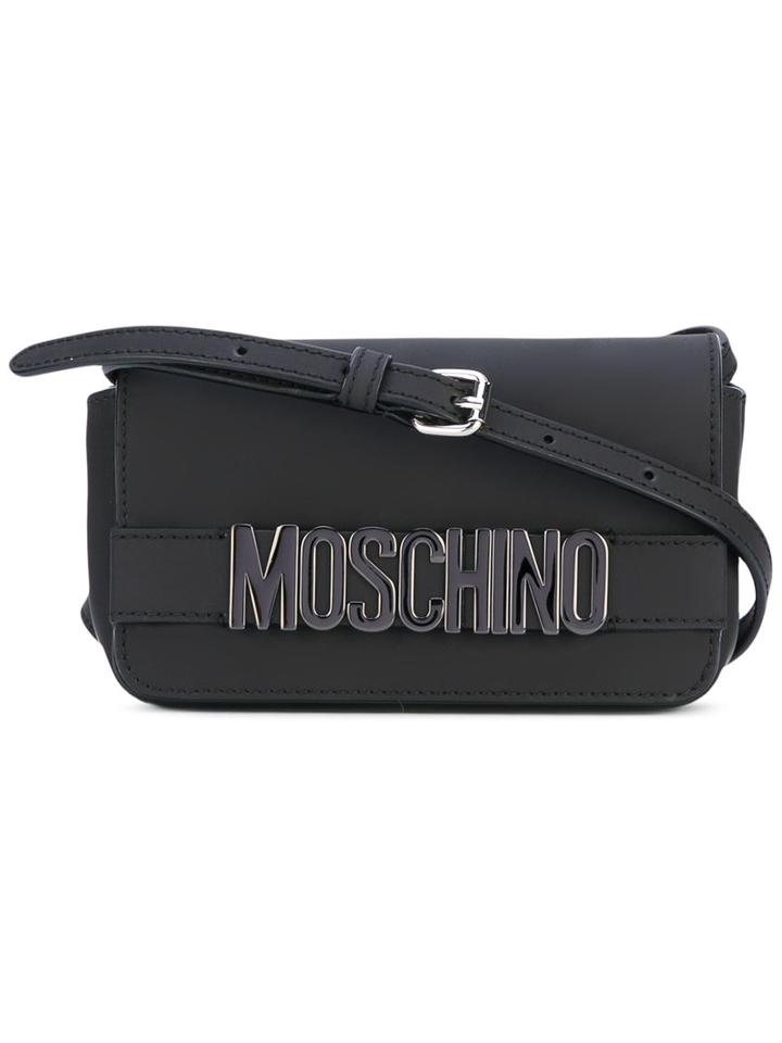 Moschino - Logo Cross Body Bag - Women - Leather/pvc - One Size, Black, Leather/pvc