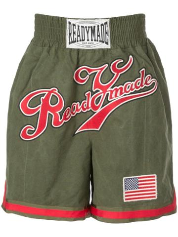 Readymade Embroidered Logo Boxing Shorts - Green
