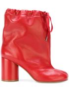 Maison Margiela Tabi Drawstring Ankle Boots - Red