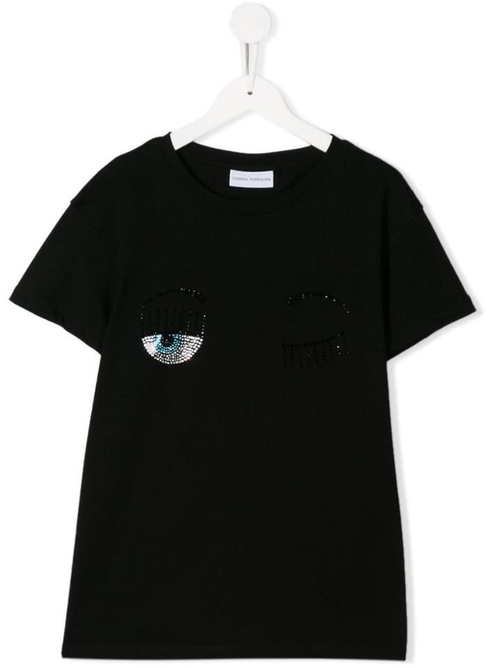 Chiara Ferragni Kids Teen Flirting Eye T-shirt - Black