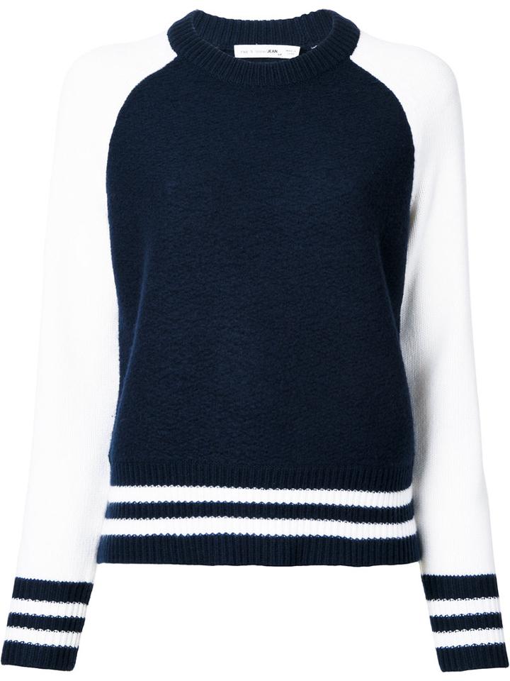 Rag & Bone /jean Contrast Jumper, Women's, Size: Small, Blue, Wool