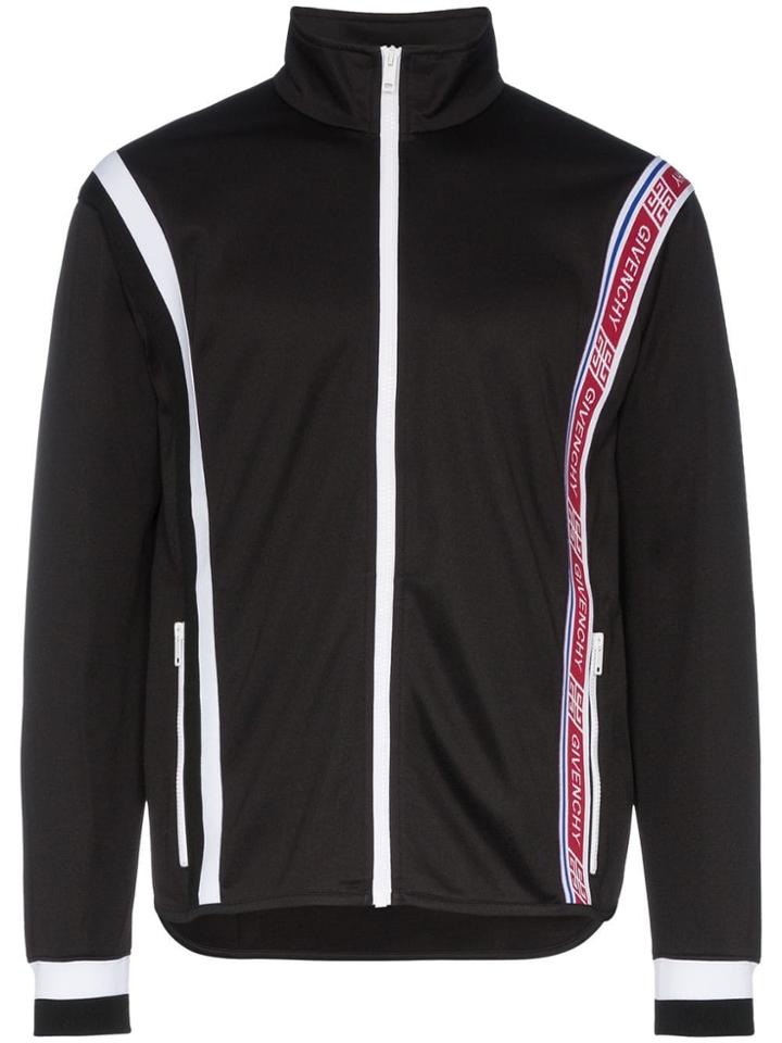 Givenchy Logo Trimmed Panelled Track Jacket - Black