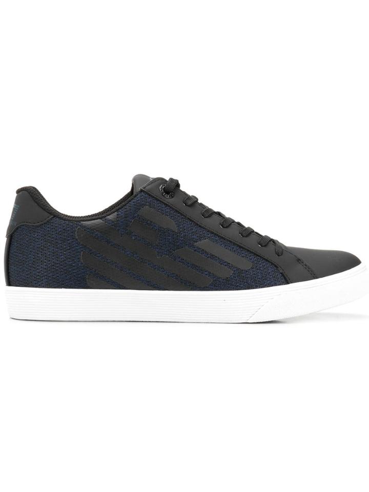Ea7 Emporio Armani Embossed Logo Sneakers - Black