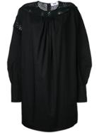 Msgm Broderie Anglaise Cocoon Dress - Black