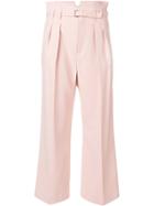 Red Valentino Buckled Cropped Trousers - Pink & Purple
