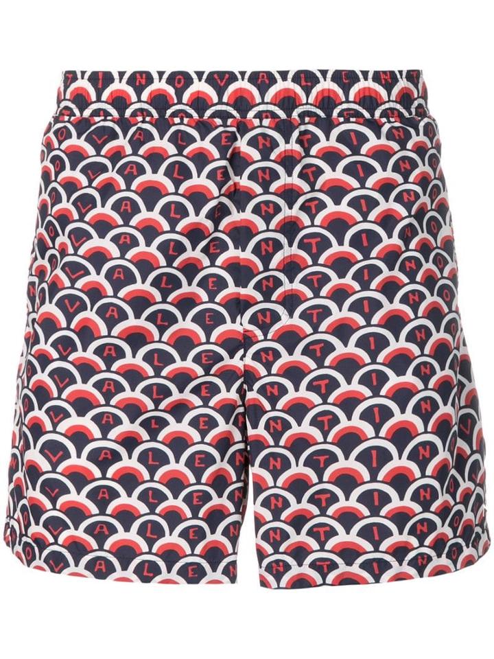 Valentino Logo-print Swim Shorts - Blue
