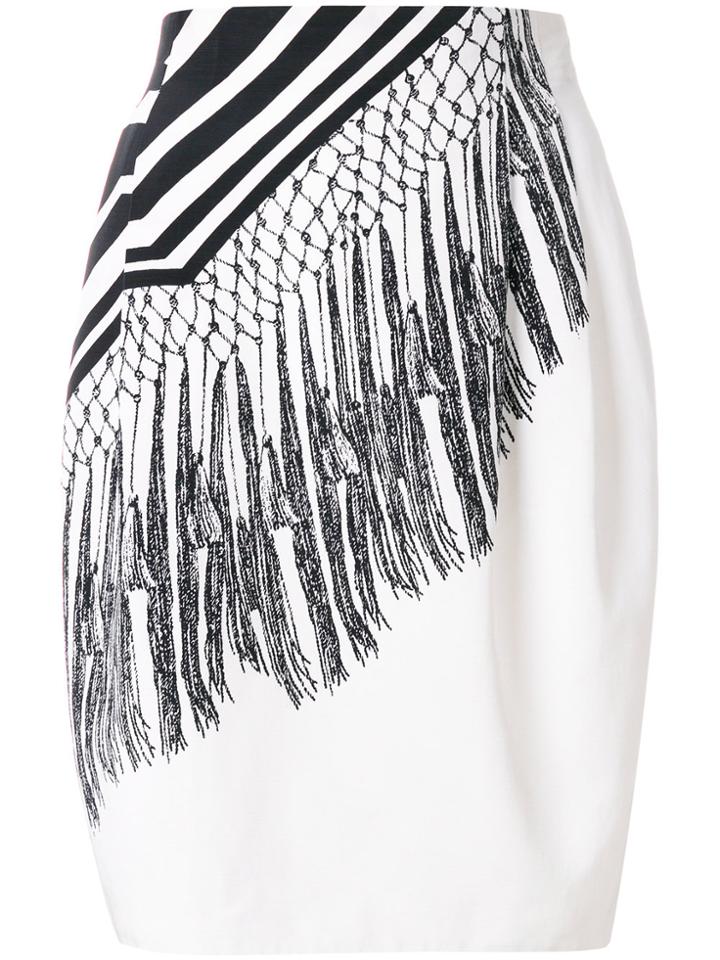 Versace Vintage Gianni Versace Printed Skirt - White