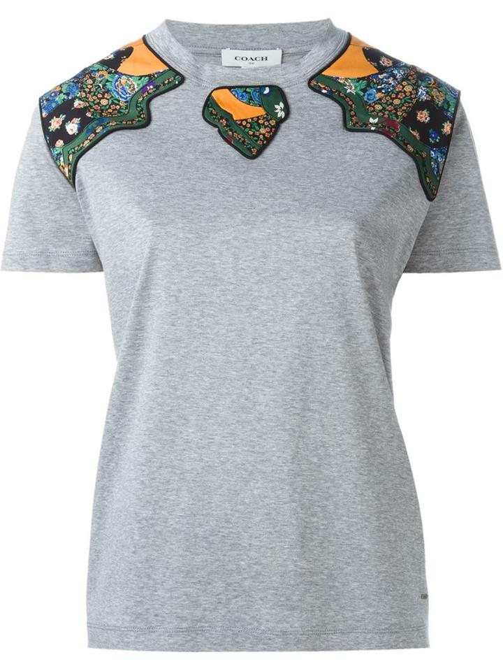 Coach Shoulders Floral Embellished T-shirt