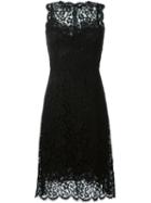 Dolce & Gabbana Floral Lace Dress, Women's, Size: 44, Black, Silk/cotton/viscose
