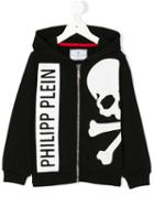 Philipp Plein Kids - Skull And Crossbones Hoodie - Kids - Cotton - 10 Yrs, Black